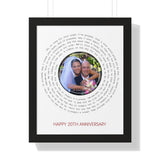 Song Record -- Black framed poster/ 16"x20" -- Sara and Randy