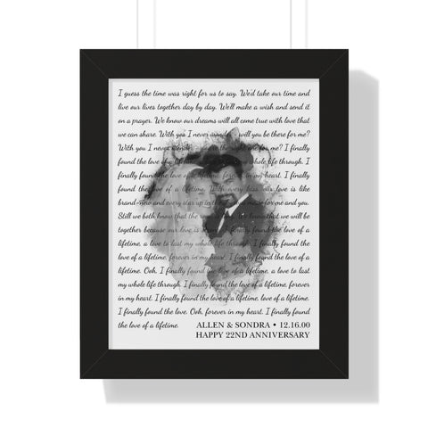 Printify Black Framed 11x14 Poster - Love of a lifetime - Allen & Sondra 12/16/00