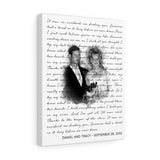 Lyrics -- Daniel and Tracy -- Canvas 11x14 -- Printify
