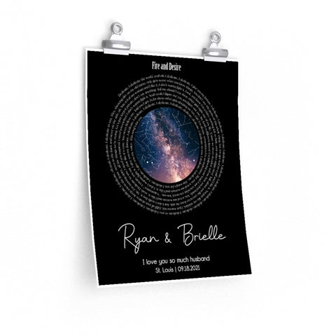 Star Maps Lyrics -- poster/ 11''x14'' -- Ryan & Brielle