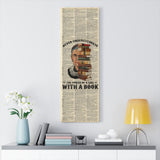 CREATORY Never Underestimate The Power of Girl With A Book -- Canvas 12"x36" -- 1 -- printify