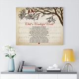 Music Song Lyrics -- Canvas  24"x30" --  What A Wonderful World