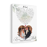 Lyrics -- Mark & Karen 08.22.2009 -- Canvas 11x14 -- printify