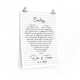 Lyrics -- Don & Teresa 4-1-1989 -- 16x20 -- Printify