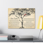 Canvas Gallery Wrap 24x18 Printify - Better Together - Vintage Red Birds & Tree