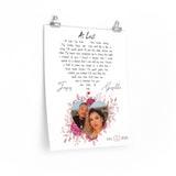 Lyrics -- Giselle & Jesus Dec 25 2020 -- 16x20 -- Printify