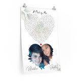 Lyrics -- Matthew and Ashley 05•29•2021 -- 20x30 -- Printify