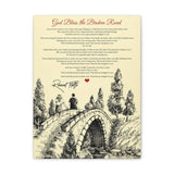 Lyrics Song -- Canvas 12"X16" -- GOD BLESS THE BROKEN ROAD (RASCAL FLATTS)