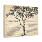 Canvas Gallery Wrap 24x18 Printify - Better Together - Vintage Red Birds & Tree