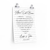 Lyrics Song -- poster/ 11''x14'' -- Linda & John 09.12.2021