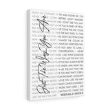 Lyrics -- Mikhail & Nicole -- Canvas 12x16 -- Printify