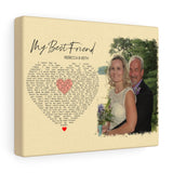 Music Lyrics Song -- Canvas 8"x10" -- Rebecca & Keith