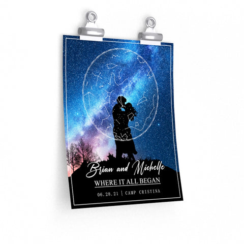 Star map -- Brian and Michelle 06-28-21 -- 9x11 -- Printify