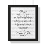 Lyrics Song -- Black framed poster/ 16"x20" -- Kevin & Pia 09.18.21