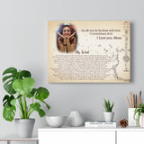 Lyrics -- I Love you. Mom (My wish rascal flatts) -- Canvas 12x16 -- Printify