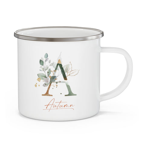 12oz Enamel Camping Mug - Printify - Autumn A - Botanica