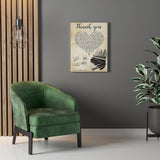 Thank You Lyrics -- 9 -- Canvas 18x24 -- Printify