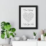 Lyrics Song -- Black Framed poster/ 12”x16” -- I LOVE YOU, MOM