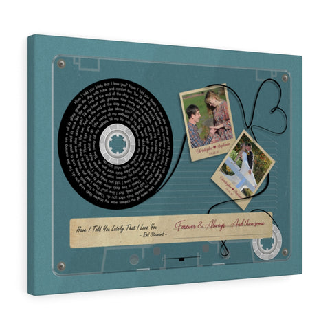 Cassettes-Tape Prints -- Canvas  18"X24" -- Christopher & Stephanie