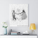 Music Song Lyrics -- Canvas 24"x30" -- Nicholas and Sydney