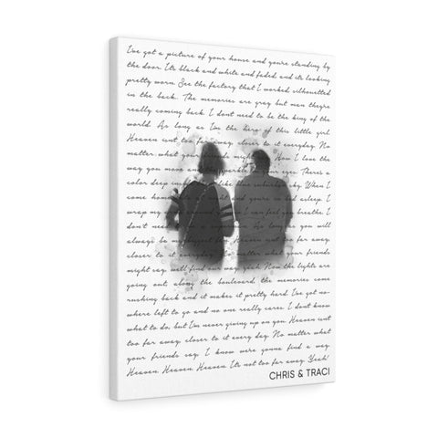 Wedding Anniversary Lyrics -- Canvas 18"X24" -- Chris & Traci