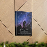 Printify Canvas Gallery Wraps 12x16 - Billings, Montana June 11, 2021 - Chris and Tasha Stars Map