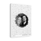 Music Lyrics Song -- Canvas  12"X16" -- Joe and Kelly