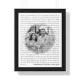 Lyrics -- Jonathan & Cristen 09/04/2021 -- Black framed 16x20 -- Printify