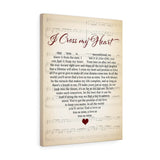 Lyrics -- I Cross My Heart -- Canvas 18x24 -- 32 -- Printify