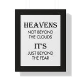 Print poster -- Heavens not beyond the clouds -- Black framed 11x14 -- Printify