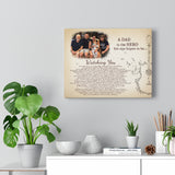 Daddy Family Prints -- Canvas 11"X14" --  A dad is the hero