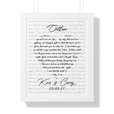 Lyrics -- Kris & Corey 2-3-21 -- White framed 16x20 -- Printify