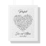 Lyrics -- Sean and Alexis 10/07/2021 -- White framed 16"x20" -- Printify