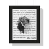 Lyrics -- Heather & Patrick 01.22.2022 -- Black framed 11x14 -- Printify