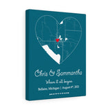 Map -- Chris and Sammantha -- Canvas 11x14 -- printify