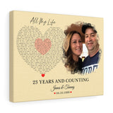 Lyrics -- James & Tammy 04.10.1999 -- Canvas 11x14 -- Printify