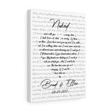 Lyrics -- Brad & Ellen 08-09-2003 -- Canvas 12x16 -- Printify
