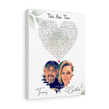 Music Lyrics Song -- Canvas 11"X14" -- Travis & Cynthia