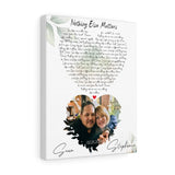 Lyrics -- Sean & Stephanie 02.25.2022 -- Canvas 11x14 -- Printify