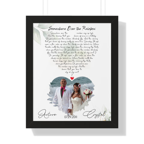 Framed Printify 16x20 - Crystal and Arturo - Somewhere Over the Rainbow