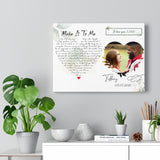 Lyrics Song -- Canvas 12"X16" -- CJ & Tiffany