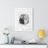Lyrics -- Joe & Cookie 9.04.1971 -- Canvas 18x24 -- printify