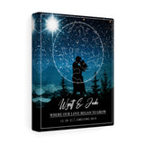 Star map -- Wyatt & Jada 12.28.21 -- Canvas 8x10 -- Printify