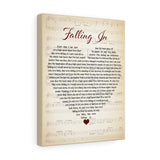 Music Lyrics Song -- Canvas  11"X14" -- Falling In
