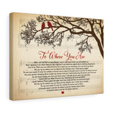 Song Lyrics -- To Where You Are (Josh Groban) -- Canvas 12"X16" -- Printify