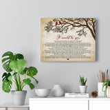 Music Song Lyrics -- Canvas  11"X14" -- It would be you