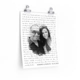 Lyrics -- Edward & Marilyn 02/14/2022 -- 11x14 -- Printify