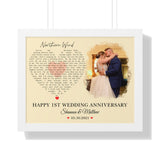 Lyrics -- Shannon & Matthew 05.30.2021 -- White framed 16"x20" -- Printify