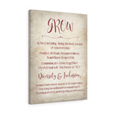 Photo Text Prints -- Canvas 18"X24" -- GROW = Active Listening