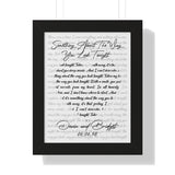 Lyrics -- Devin and Bridget 06/06/98 -- Black framed 11x14 -- Printify
